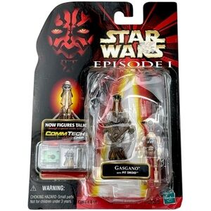 Star Wars Gasgano Pit Droid 1998 Hasbro CommTech Figure Sealed‎ Damaged Card